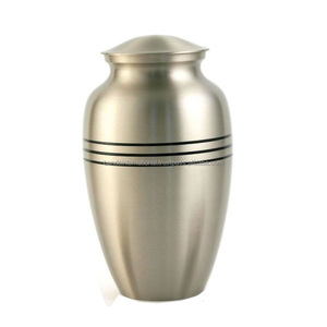 Urnas de cremación para adultos de latón de nueva forma con diseño de flores, urnas funerarias de Metal con acabado de Color dorado y gris para cenizas humanas - Product Image 5