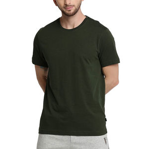 เสื้อยืดคัสตอม 100% ผ้าฝ้ายพรีเมียมสีดำล้วน แขนสั้น ผู้ชาย เสื้อยืดลำลองคุณภาพสูง เสื้อยืดผู้ชาย - Product Image 2