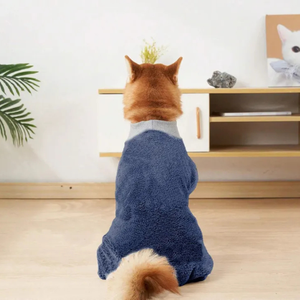 Solid Color <b>Dog</b> jumpsuit Soft Fleece Comfortable Pet Apparel - Product Image 3