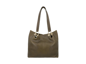 Sac fourre-tout de grande capacité pour femmes, de haute qualité, en cuir véritable durable, avec un design simple, vert olive, couleurs et logo personnalisables - Product Image 2