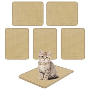 Set di 6 Tappetini Tiragraffi per Gatti in Sisal Naturale 16 X 12 Pollici con Base Antiscivolo in Lattice, Protezione per Mobili - Product Image 1