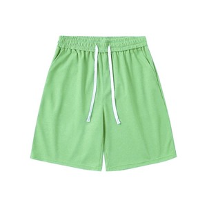 Men's Solid Color Blue Quick Dry Drawstring <b>Shorts</b> Casual Knitted Mid Waist <b>Short</b> 100% Polyester Breathable Summer Wear - Product Image 3