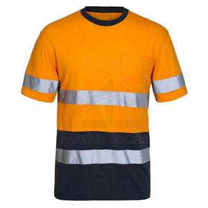 Men's High Visibility Short Sleeve Reflective Safety Hi Vis T Shirt Work <b>Polo</b> T Shirts Custom workwear - Product Image 5