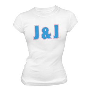 T-shirt brodé avec la lettre de l'organisation Jack & Jill pour femmes, blanc, doux, décontracté, vêtements de qualité supérieure pour événements, approvisionnement en gros, neuf - Product Image 1