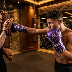 Guantes de Boxeo de Cuero Morado, Guantes de Entrenamiento Profesional, Guantes de Boxeo Acolchados, Logotipo Personalizado OEM, Guantes Deportivos al por Mayor - Product Image 6