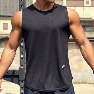 Nouvelle tendance estivale, gilet sans manches pour homme, col rond, bas en maille, sport, fitness, séchage rapide, kaki, XXL - Product Image 5