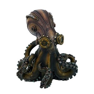 Figurine rectangulaire steampunk industrielle Aqdus Saleem en bronze et laiton, artisanale, écologique, durable, 35x30x28cm, pour table, décoration intérieure - Product Image 1