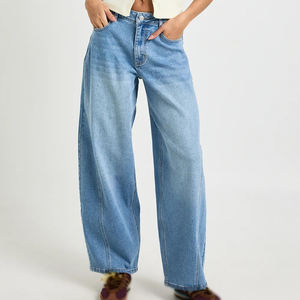 Jeans de Mezclilla Rectos para Mujer, Diseño OEM, Ropa Casual de Moda Urbana, Suministro al por Mayor, Fabricante Exportador, Bordado y Adornos - Product Image 5