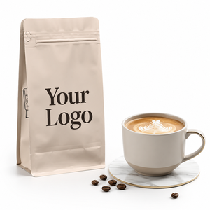 Bolsas de Café Impresas Personalizadas, Bolsas de Embalaje de Aluminio de Grado Alimenticio con Válvula Sellada, Directo de Fábrica, MOQ Bajo - Product Image 1