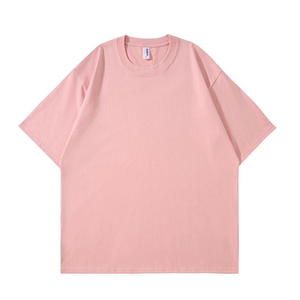 เสื้อยืดคอกลมแขนสั้นทรงโอเวอร์ไซส์สำหรับผู้ชาย ผ้าคอตตอนเจอร์ซีย์สีพื้นเรียบ สวมใส่สบาย ทรงปกติ - Product Image 4