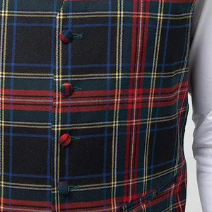 Mens Classic Tartan Check Waistcoat Elegant Plaid Vest For Formal Events And Office Wear Mens Premium Tartan Plaid Waistcoat - Product Image 3