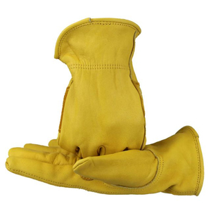 Guantes de Trabajo de Cuero Vacuno de Primera Calidad para Hombre, Resistentes a la Abrasión, Duraderos, con Soporte para el Pulgar, Color Amarillo - Product Image 4