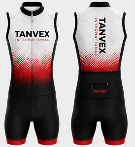 Ensemble de maillots de cyclisme unisexes TANVEX International, écologiques, respirants, en polyester, couleur dégradée personnalisée, manches courtes pour adultes - Product Image 1