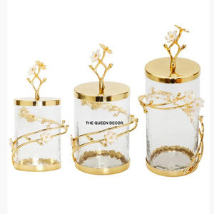 Frasco de Vidrio para Cocina con Tapa para Almacenamiento de Alimentos y Galletas, Diseño Elegante, Decorativo de Lujo, Venta al por Mayor, Gran Capacidad - Product Image 4