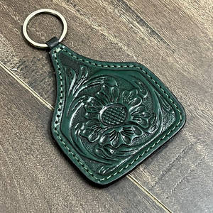 Porte-clés en cuir véritable fait main, motif floral, design personnalisé, mini sac, support de clés de voiture, prix de gros, cadeaux, vente chaude - Product Image 2