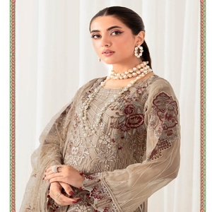 Liquidation vente femmes fête porter Pakistan Style indien en mousseline de soie Shalwar Kamez Dupata robe en gros par Ramsha - Product Image 3