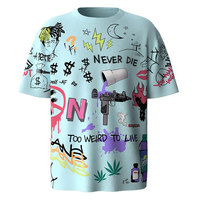 T-shirt surdimensionné à imprimé graffiti pour homme, streetwear, hip hop, tee-shirt imprimé vintage, mode décontractée, personnalisé, unisexe, coton/polyester