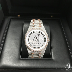 Montre mécanique automatique avec réserve de marche, bracelet en cristal de luxe, cadran rond, idéale pour cadeau et présentation - Product Image 1