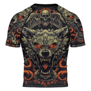 Ensemble de t-shirts personnalisés pour le jiu-jitsu, rashguard personnalisé pour hommes, rashguard MMA, boxe, BJJ, vêtements de sport - Product Image 3