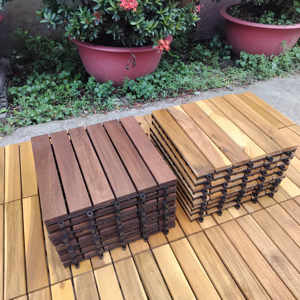 Dalles de terrasse en composite bois-plastique, finition mate, étanches, à emboîtement double, modernes, 30x30cm, pour extérieur - Product Image 5