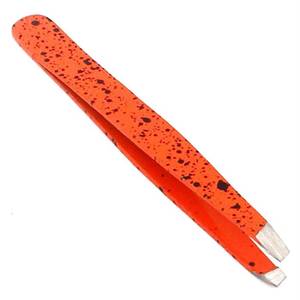 Pince à épiler en plastique orange moucheté avec pointes lisses, outil de précision - Product Image 5