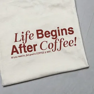 Life Begins After Coffee T-Shirt Crème Blanc cassé |   T-shirt graphique Coffee & WIFI - Product Image 5