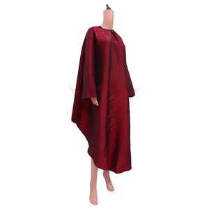 Capa de peluquería satinada de manga larga, impermeable, para cortar el cabello, para salón de belleza, barbería, color borgoña - Product Image 5