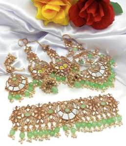 Beauty of Women Certified Trendy Alloy Bridal Jewelry Set for Women Mirror <b>Necklace</b> Made in Pakistan - Product Image 1