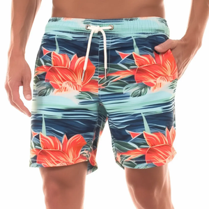 Shorts de plage pour hommes personnalisés avec logo imprimé multicolore, shorts décontractés pour hommes, shorts de surf d'été, vente en gros OEM, vêtements d'été - Product Image 2