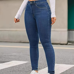 Factory Wholesale Personalized Skinny Stretch Calf Pants Fashion Top Selling High Waist Women's Jeans - Product Image 6