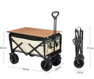 Outdoor Leisure Foldable Collapsible Folding Wagons Cart with Table