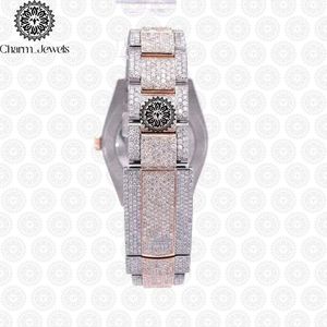 Reloj de Lujo para Hombre Charm Jewels, de Acero Inoxidable, 40 mm, Analógico, Mecánico, con Cristal y Diamantes, Brazalete de Joyería de Moda, Resistente al Agua 10 Bar - Product Image 4