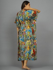 ชุดนอนผู้หญิงผ้าฝ้ายอินเดียแบบยาว พิมพ์ลายด้วยมือ - Product Image 3