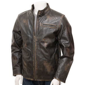 Chaqueta de Invierno de Cuero Genuino Personalizada de Alta Calidad para Hombre, Estilo Urbano, con Cierre, Impermeable, Resistente al Viento y Transpirable - Product Image 1