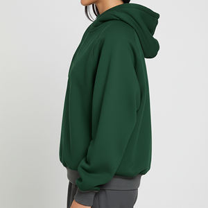 Sudadera con Capucha Corta Oversize para Mujer, Color Liso, Manga Larga, 100% Algodón Tejido Transpirable, Ideal para Otoño, Venta al por Mayor - Product Image 2
