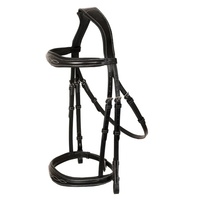 Bridon Western en Cuir de Cheval OEM avec Têtière à Une Oreille et Collier de Poitrine Tressé pour Usage Équestre à Prix de Gros
