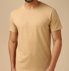 Camiseta de Algodón Lisa para Hombre, al por Mayor, OEM, Personalizada, Corte Regular, Transpirable, Cuello Redondo, Informal, Suave, Ropa Básica de Verano - Product Image 1