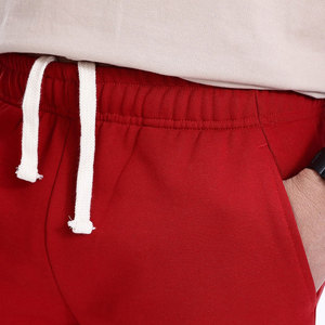 Shorts Bermuda Homme Rouge Taille Élastique Couleur Unie Style Décontracté Coton Respirant Taille Mi-Haute - Product Image 6