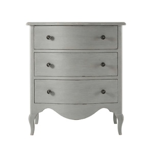 Alexander Nightstand Made of <b>High</b> Quality Mahogany Wood in Gray and Equipped with 3 Drawers for Indoor Use - Product Image 2