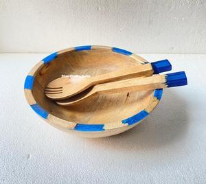 Bol mélangeur en bois et résine époxy de qualité supérieure avec support, idéal pour la cuisine, l'hôtellerie, la maison et les restaurants, à prix compétitif. - Product Image 1