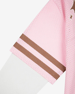 Camiseta Deportiva de Manga Larga para Mujer, de Malla Rosa con Capas, Estilo Universitario, Streetwear, Reputation 42 - Product Image 4