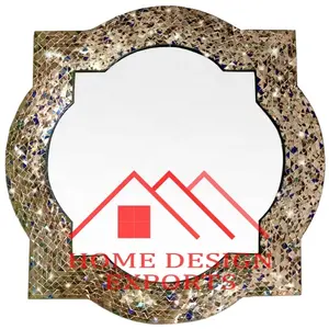 Specchio da parete con cornice a mosaico per la casa hotel e ristoranti tavolo decorazione di nozze accetta rotondo Sunburst mosaico specchio da parete