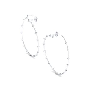 ต่างหูห่วง REYES ดีไซน์มินิมอล ทองคำแท้ 14K ประดับเพชรโมอิสซาไนต์ทรงกลม 0.5 กะรัต สำหรับผู้หญิง ของขวัญสุดหรูสำหรับงานหมั้นและงานแต่งงาน - Product Image 3
