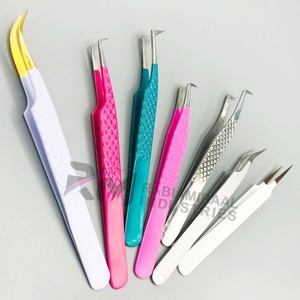 Pinzas de Precisión RMI de Acero Inoxidable para Pestañas, Antiestáticas, Punta Suave de 10 mm, Herramientas de Maquillaje, Extensión de Pestañas, Polvo Multicolor - Product Image 2