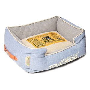 Lit pour chien rectangulaire réversible en denim original, design classique - Product Image 1