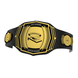 Cornhole Championship Belt Customizable <b>Banners</b> Gold and Black High-Quality Sports Title Belts - Product Image 5
