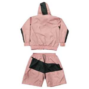 Custom Winter Plus Size 2 in 1 Men Windbreaker <b>Set</b> with Hoodie Shorts Jacket Nylon Material Custom Design Logo OEM Service - Product Image 4