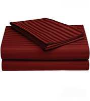 Parure de lit 4 pièces en microfibre satinée de luxe 300 fils, rayures modernes, lavable, non toxique, couleur et taille personnalisables, 100 % polyester
