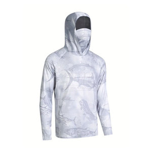 เสื้อฮู้ดแขนยาวสำหรับตกปลาคุณภาพสูง ระบายอากาศได้ดี ป้องกันแสงแดด UPF 50 พร้อมตาข่าย  ไซส์ใหญ่สำหรับผู้ใหญ่ - Product Image 6