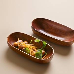 Handmade Custom Oval Fruit <b>Snack</b> Coffee Plate Wooden Serving <b>Tray</b> for <b>Snack</b> Nut Fruit Wood Serving <b>Tray</b> for Food By UO INDIA - Product Image 6